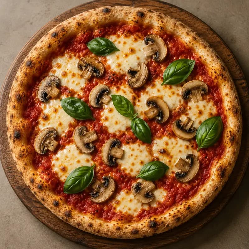 Pizza margherita z pieczarkami — Kalorka rozpoznała 6 składników